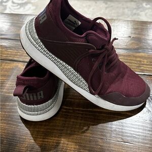 Puma Maroon Sneakers with Metallic Accents